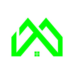 Green Gold Real Estate Logo. Construction Architecture Building Logo Design Template Elements