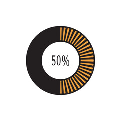 50 percent  pie chart. Percentage vector infographics. Circle percentage diagram business illustration