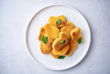 Fresh prepared nuggets with sauces