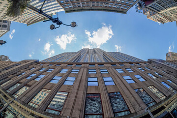 empire state building bottom to up 180 degrees view new york city