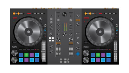 dj controller, DJ remote for playing and mixing music. vector on transparent  wallpaper