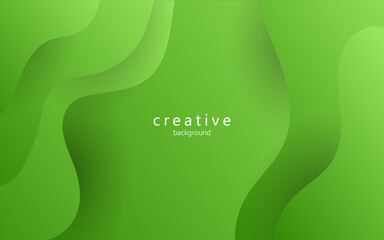 minimal abstract dynamic green gradient color fluid, liquid wavy shape geometric composition background. eps10 vector