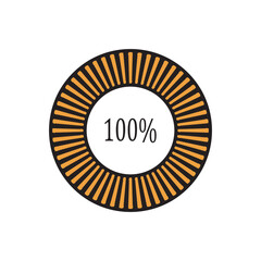 100 percent  pie chart. Percentage vector infographics. Circle percentage diagram business illustration