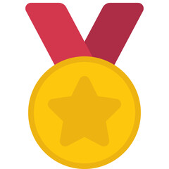Gold Star Medal Icon