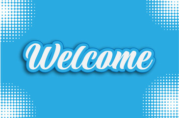 Blue Welcome Sign Sticker for Welcoming Party