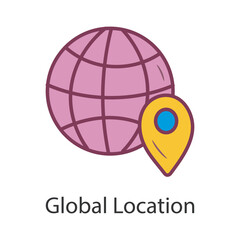 Global Location Filled Outline Icon Design illustration. Data Symbol on White background EPS 10 File
