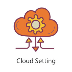Cloud Setting Filled Outline Icon Design illustration. Data Symbol on White background EPS 10 File