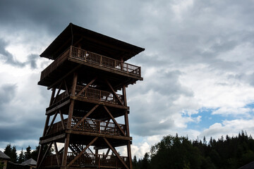Wooden observation tower tourist attraction