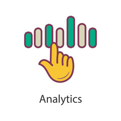 Analytics Filled Outline Icon Design illustration. Data Symbol on White background EPS 10 File