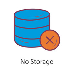 No Storage Filled Outline Icon Design illustration. Data Symbol on White background EPS 10 File