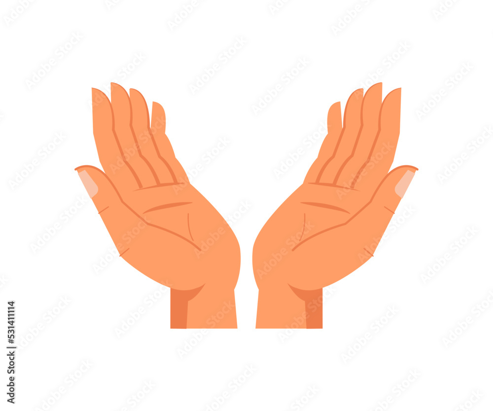 Poster holding hands gesture, isolated arms raised and rounded. nonverbal communication and signs. asking o