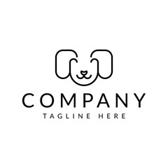 dog head line logo design
