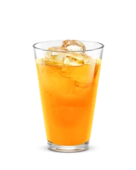 Abwaschbare Fototapete グラス オレンジジュース 飲み物 氷 イラスト リアル © akaomayo