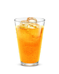 グラス オレンジジュース 飲み物 氷 イラスト リアル - obrazy, fototapety, plakaty