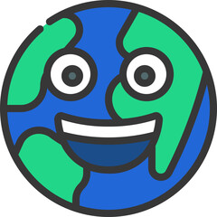 Happy Earth Emoji Icon