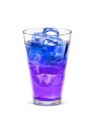 グラス バタフライピー 氷 飲み物 イラスト リアル