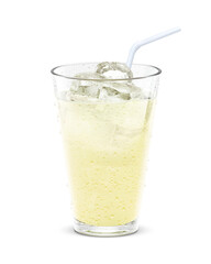 グラス りんごジュース 飲み物 氷 イラスト リアル 