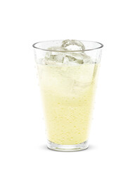 グラス りんごジュース 飲み物 氷 イラスト リアル 