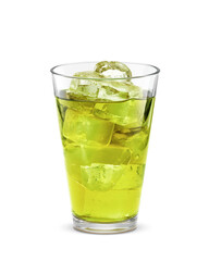 グラス 緑茶 飲み物 イラスト 氷 リアル 