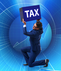 Man under the burden of tax payments