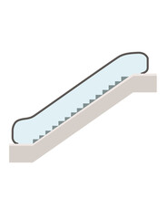 Modern escalator electronic stairs with glass vector illustration isolated on white background