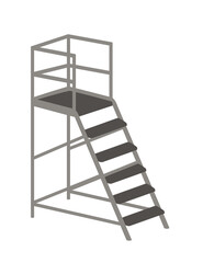 Steel portable ladder household equipment vector illustration isolated on white background