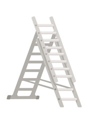 Steel folding portable ladder household equipment vector illustration isolated on white background