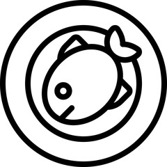 Fish On Plate Icon