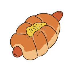パン　小麦　ブレッド　ソーセージパン
