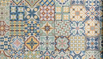 old azulejo tile spain mosaic home colorful decorative art wall tiles pattern in oriental style design background