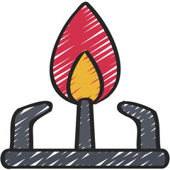 Gas Hob Lit Icon