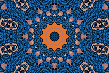 Seamless vector background with ethnic design doodle art mandala pattern with colorful ornaments