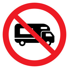 ban on parking caravans, road sign, vector illustration for download