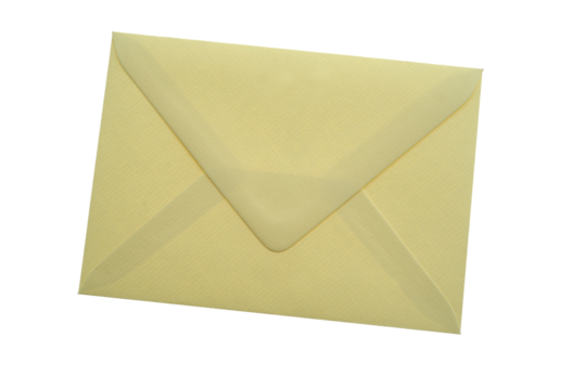 Closed beige envelope  isolated on transparency photo png file 