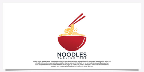 Ramen noodle logo design illustration for restaurant icon with creative element Premium Vector Part 18