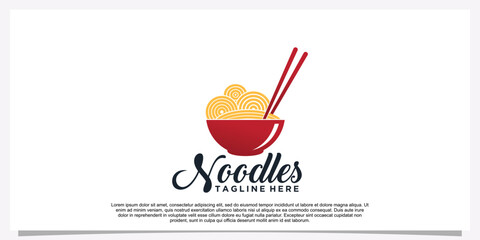 Ramen noodle logo design illustration for restaurant icon with creative element Premium Vector Part 28
