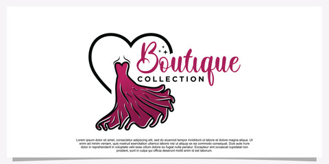 Fashion logo design with dress fashion logo art vector logo template Premium Vector Part 2