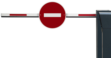 Barrier with a prohibition sign