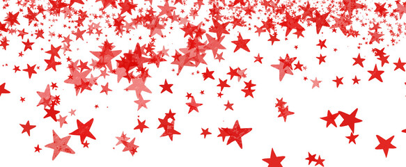 Red christmas glitter background with stars. , festive holiday happy new year, Festive glowing blurred texture.