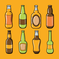 set of bottles vector