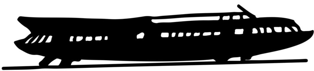 types of sea and river boats hydrofoil ship in vector