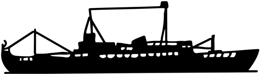 types of sea and river boats large refrigerator and freezer trawler in vector