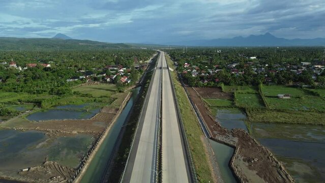 Aerial view of Sigli Banda Aceh (Sibanceh) Toll Road, Aceh, Indonesia.