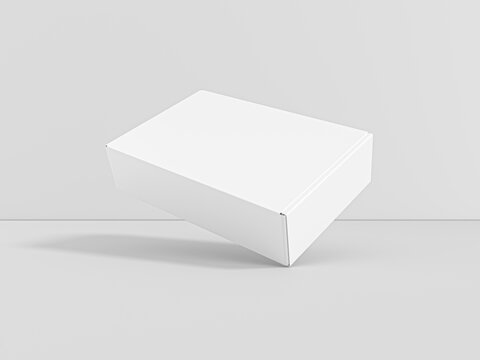 Rectangular cardboard box mockup. packaging delivery box mock-up for branding. 3d rendered illustration