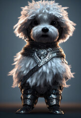 Maltipoo dog knight portrait 2