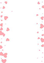 Pink Heart Vector White Backgound. Valentine