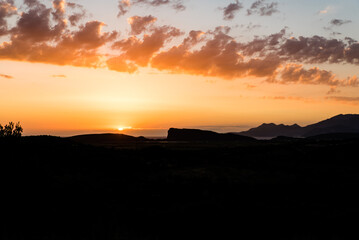 View of Ammoudia beach and the region where Acherousia lake used to be, the lake where Hadis transfered the dead, on a beautiful summer sunet, Preveza, Epirus, Greece