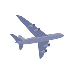 Fototapeta na wymiar Air plane flying in sky, traveling and transportation easy and comfortable mean of commuting. Personal jet for tourism purposes. Vector in flat cartoon style