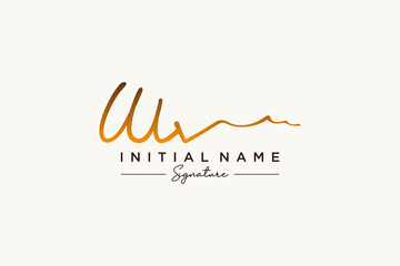 Initial WV signature logo template vector. Hand drawn Calligraphy lettering Vector illustration.