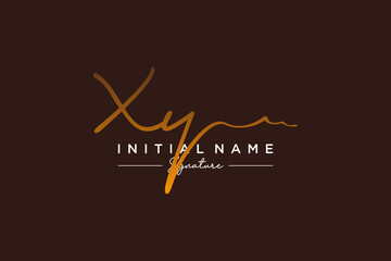 Initial XY signature logo template vector. Hand drawn Calligraphy lettering Vector illustration.